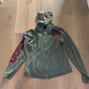 Free City - Bike Friend Green Zip-Up Hoodie